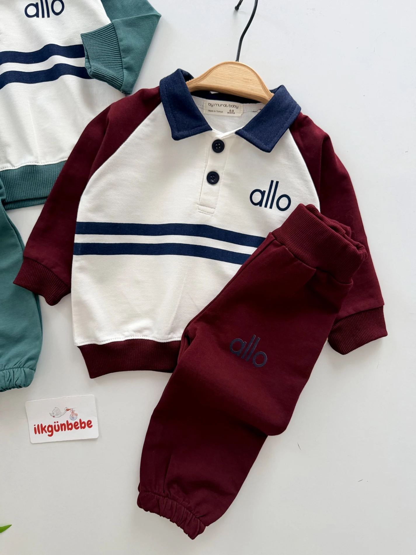 Allo Çizgili %100 Pamuk Mevsimlik Takım