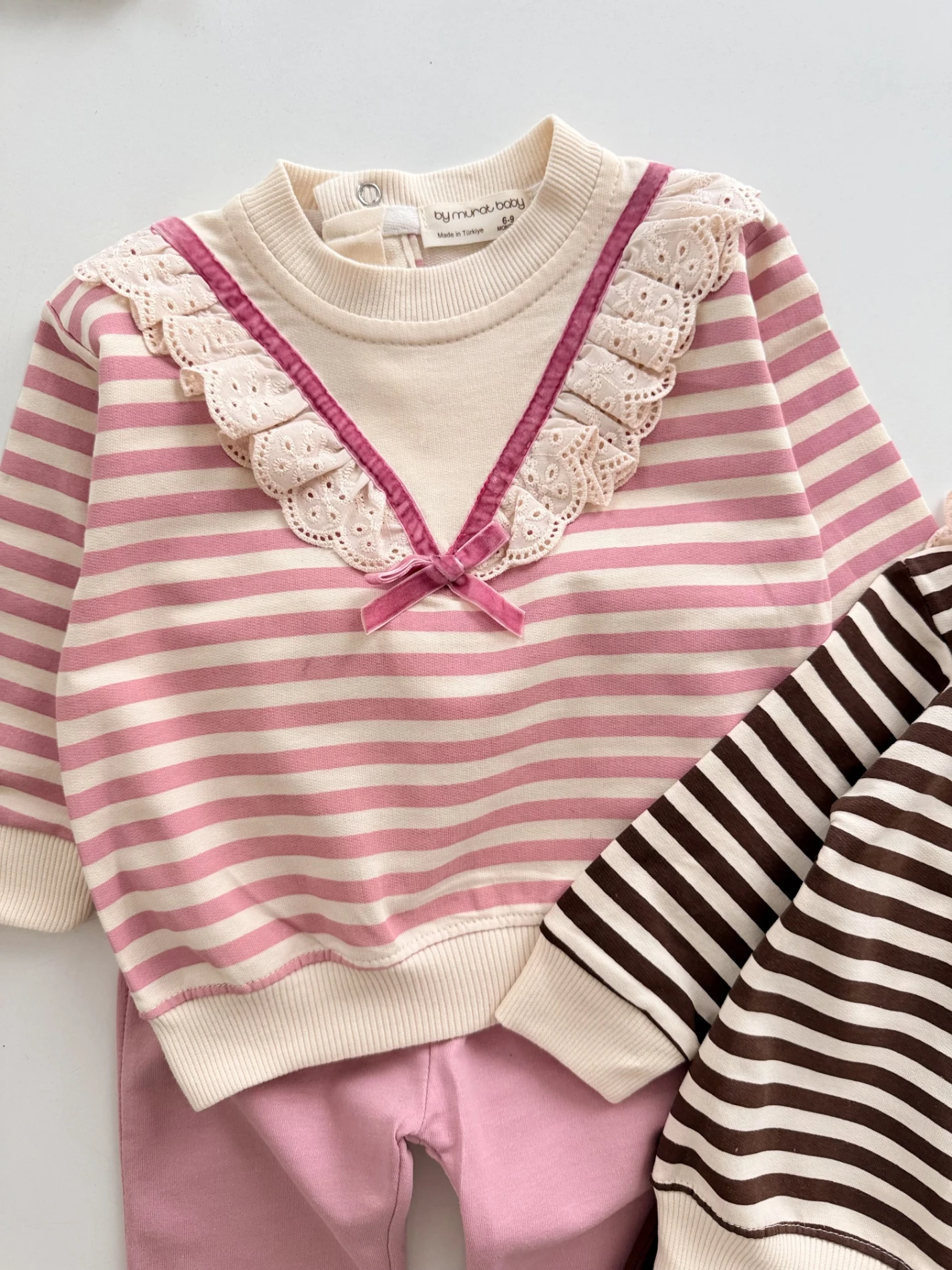 Güpür Yaka Fiyonk Detaylı Mevsimlik Takım