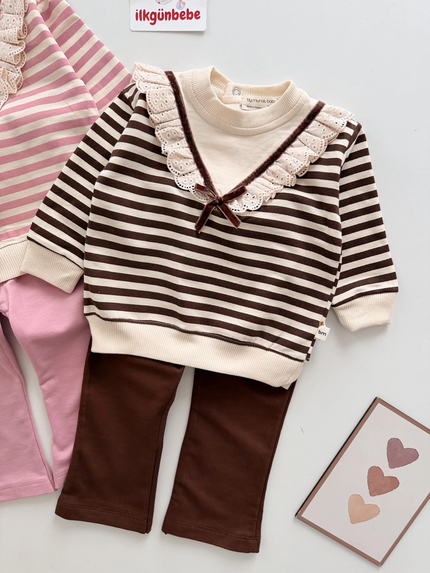 Güpür Yaka Fiyonk Detaylı Mevsimlik Takım