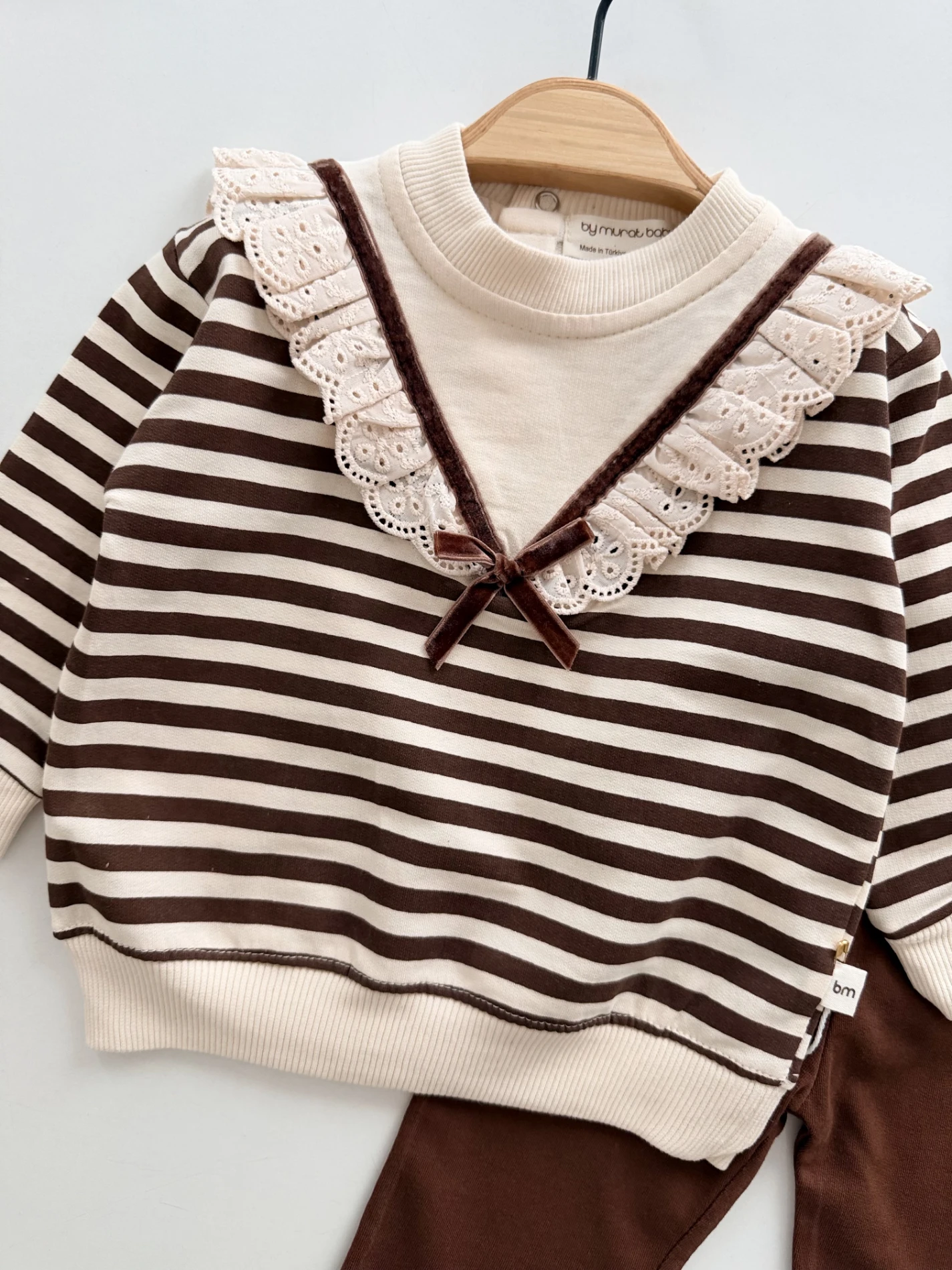 Güpür Yaka Fiyonk Detaylı Mevsimlik Takım