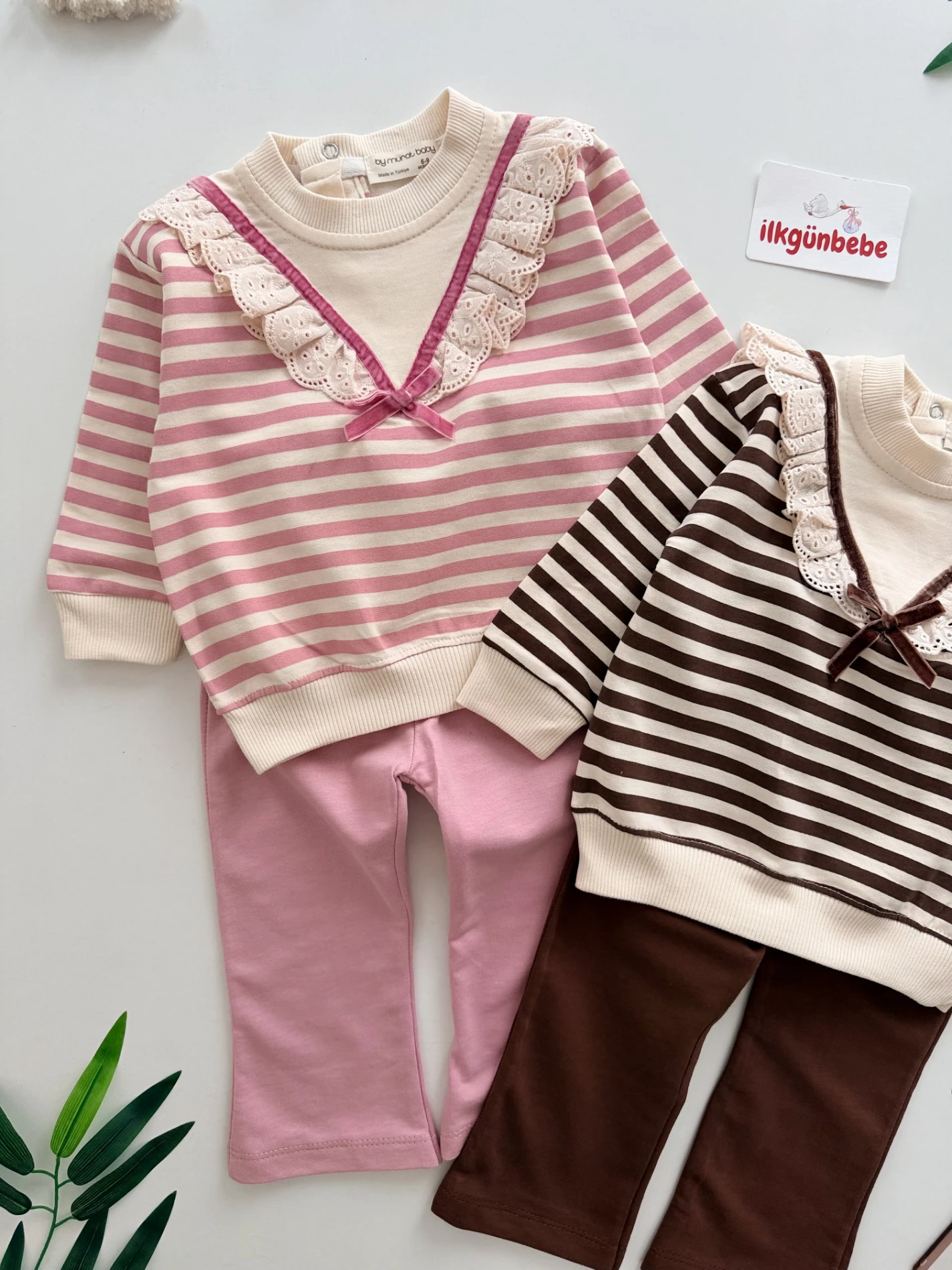 Güpür Yaka Fiyonk Detaylı Mevsimlik Takım