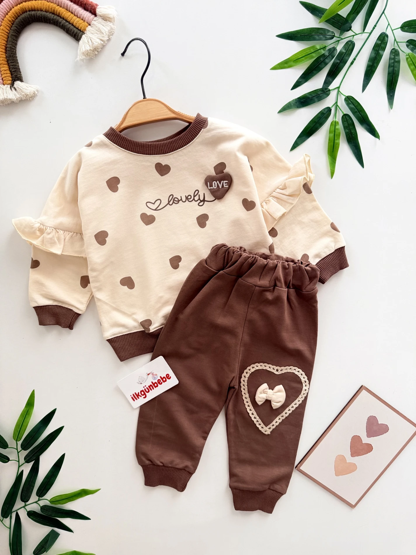 Lovely Kalp Desenli Mevsimlik Takım