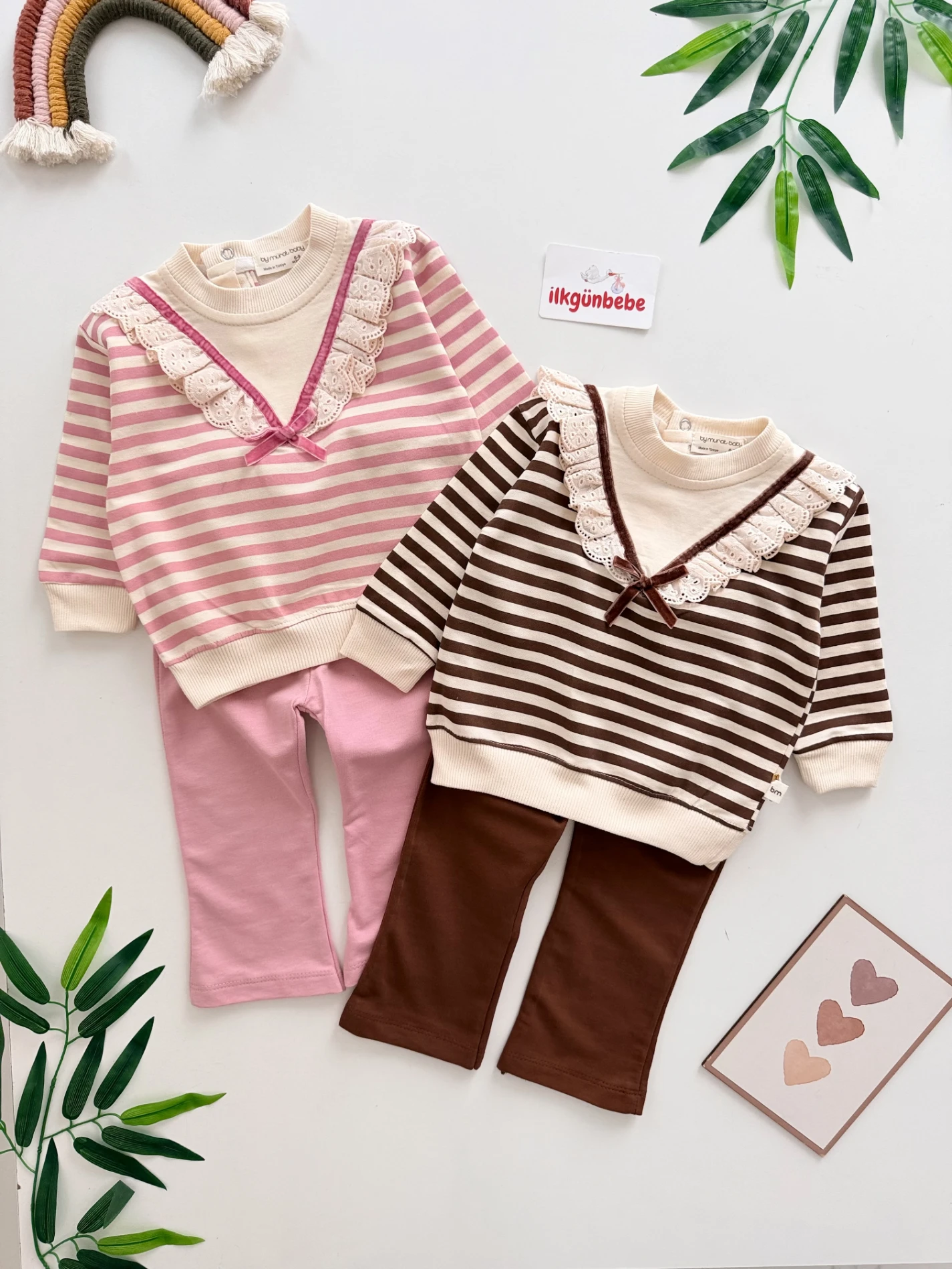 Güpür Yaka Fiyonk Detaylı Mevsimlik Takım