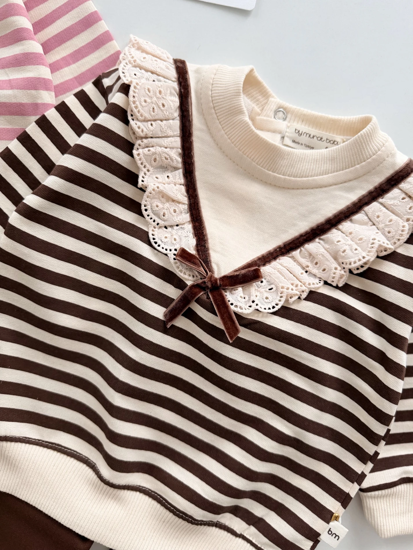 Güpür Yaka Fiyonk Detaylı Mevsimlik Takım