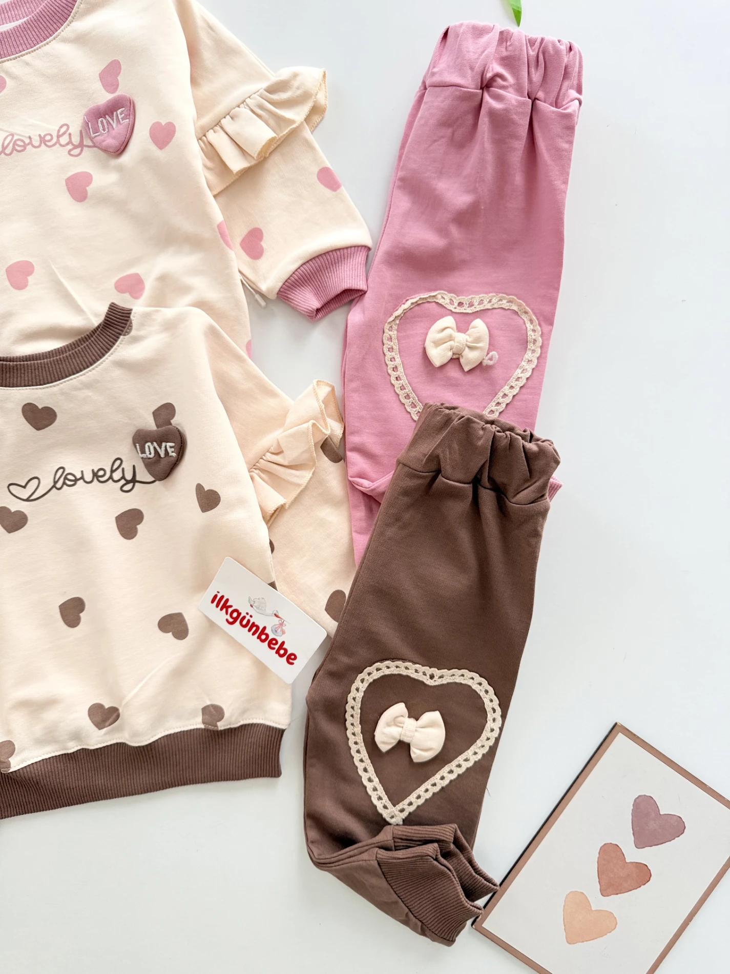 Lovely Kalp Desenli Mevsimlik Takım