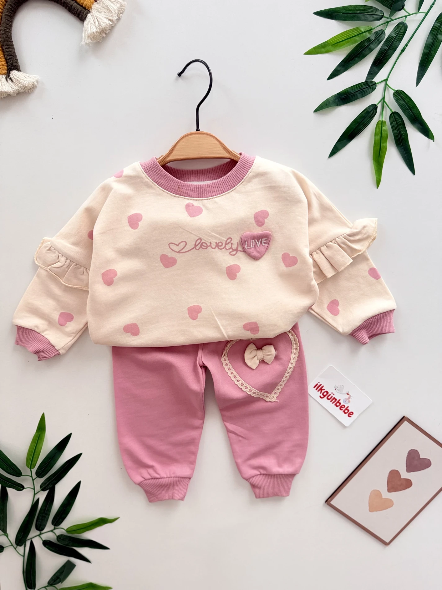 Lovely Kalp Desenli Mevsimlik Takım