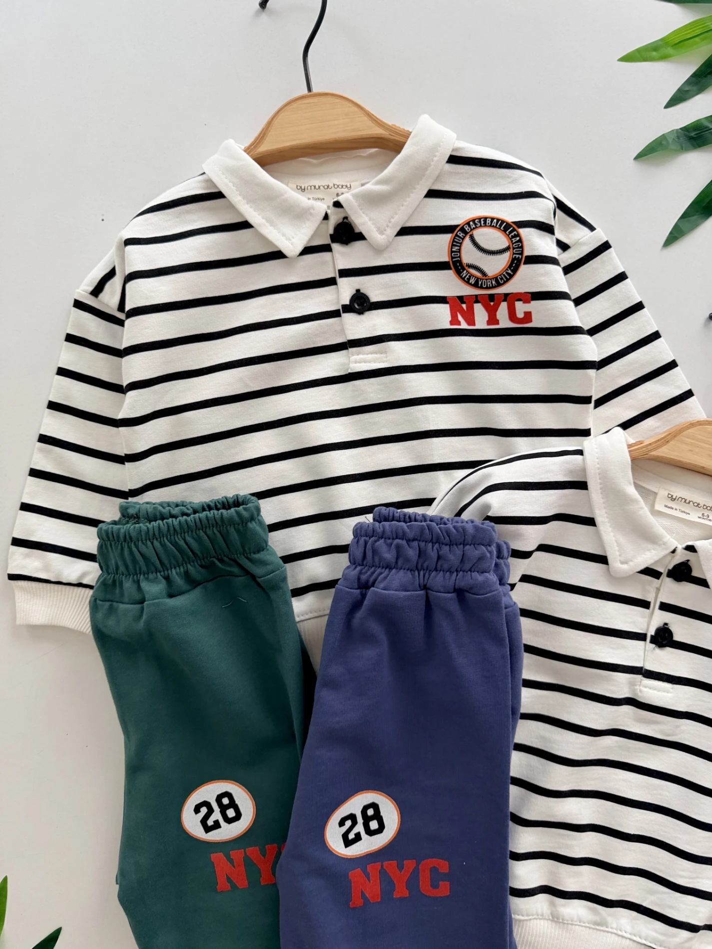 NYC Çizgili %100 Pamuk Mevsimlik Takım