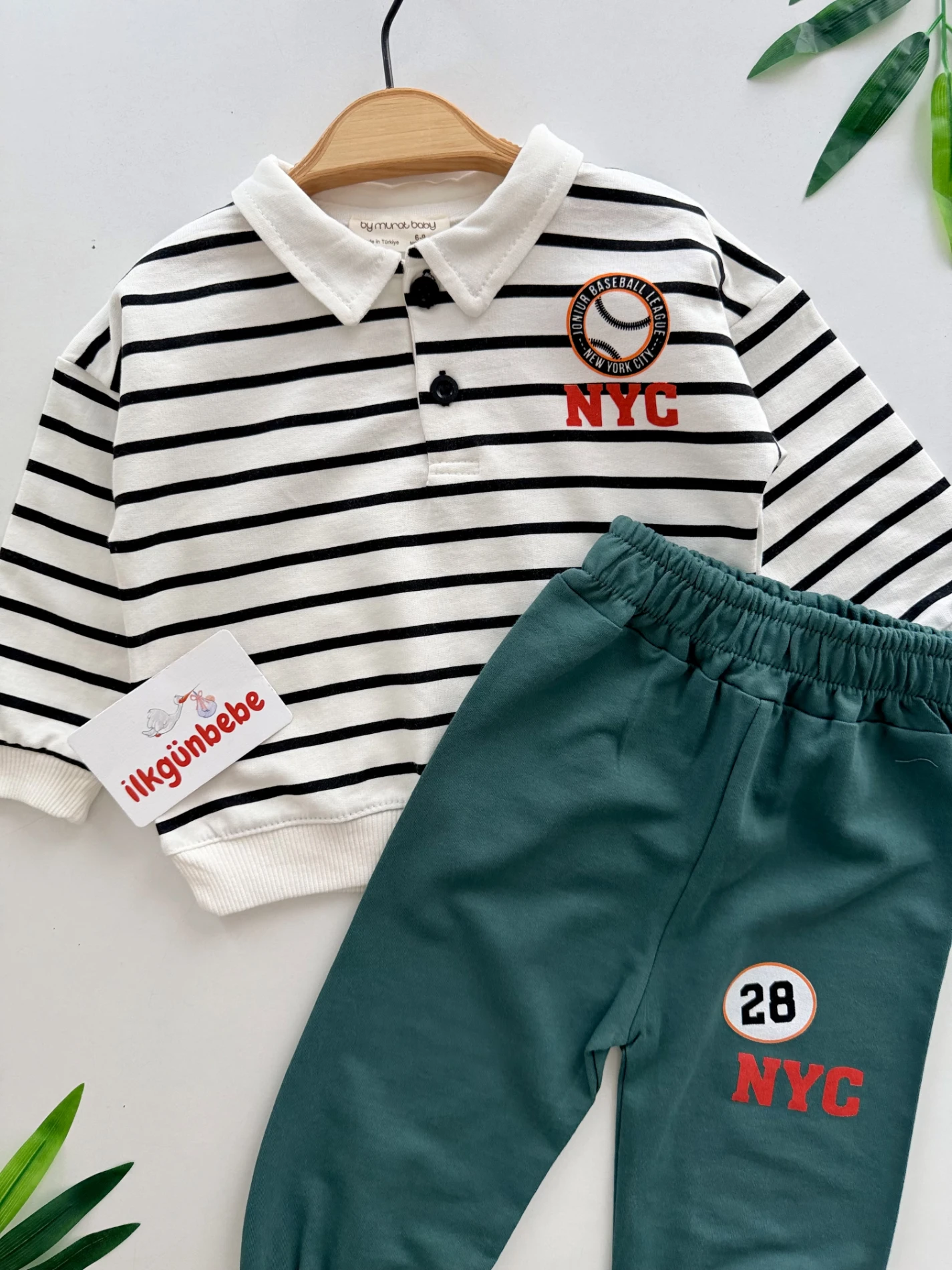 NYC Çizgili %100 Pamuk Mevsimlik Takım
