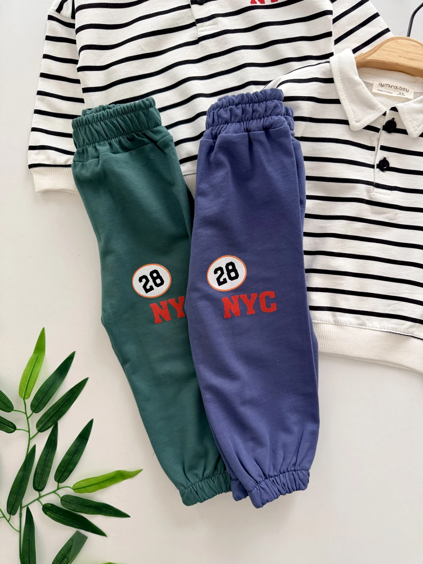 NYC Çizgili %100 Pamuk Mevsimlik Takım