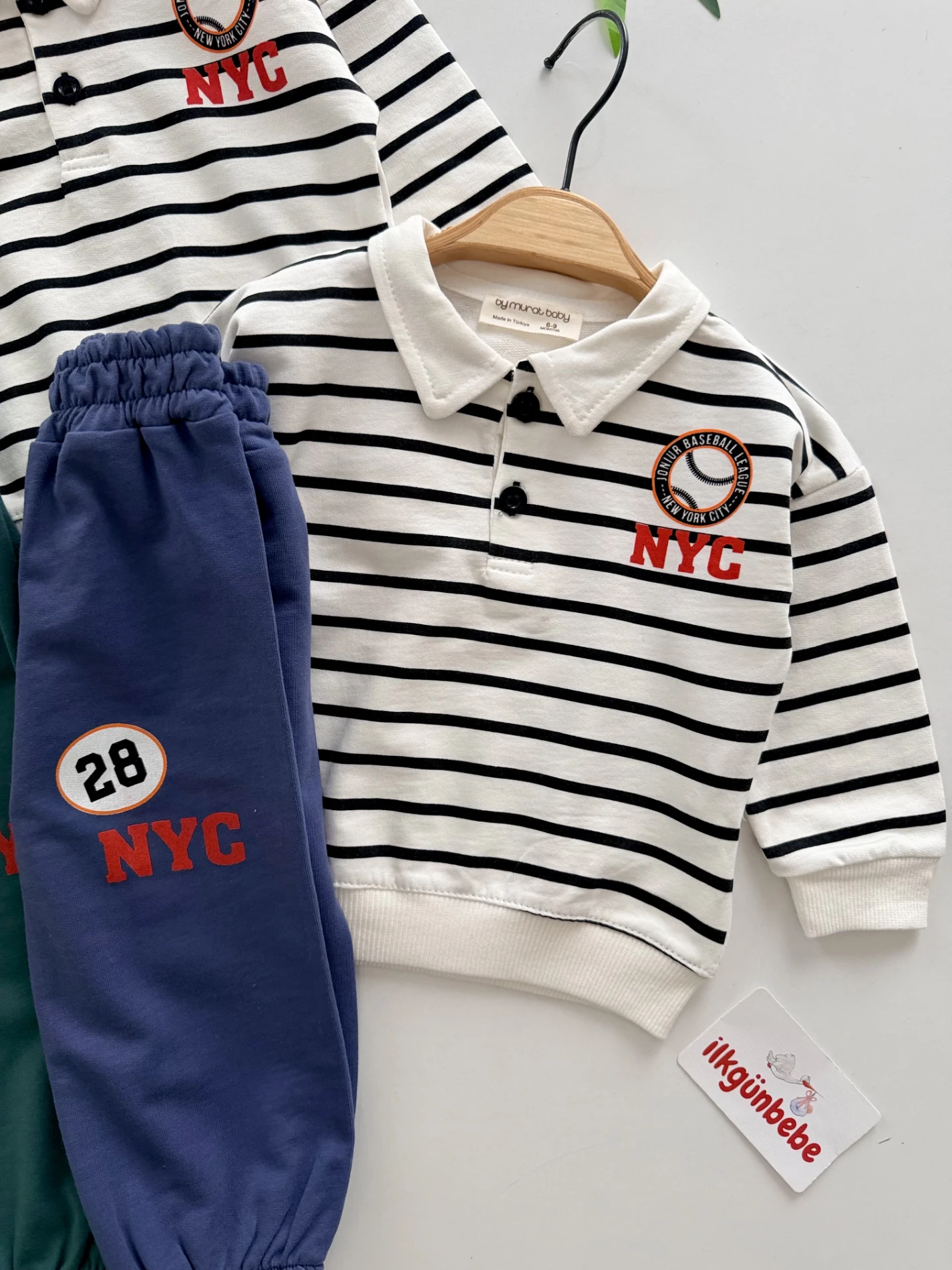 NYC Çizgili %100 Pamuk Mevsimlik Takım