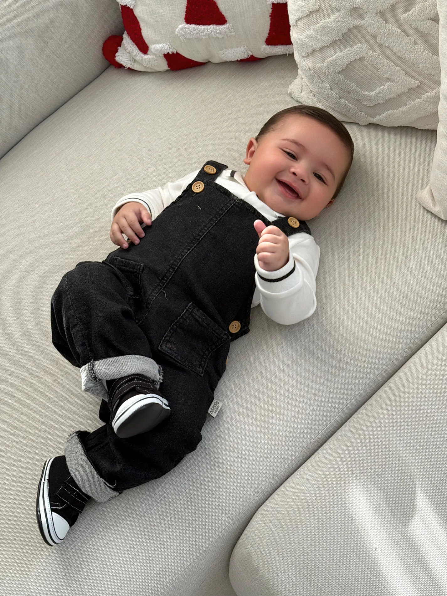 Polo Yaka Sweatshirt Kot Likralı Salopetli 2’li Takım