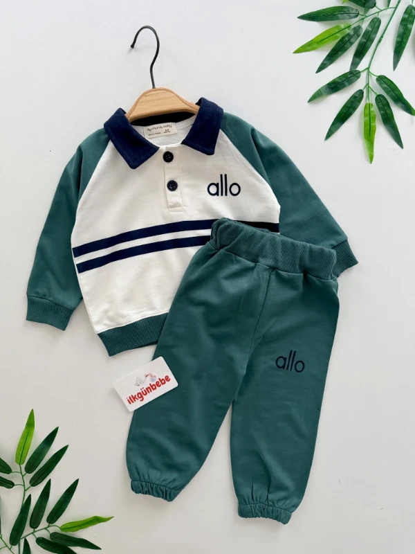 Allo Çizgili %100 Pamuk Mevsimlik Takım
