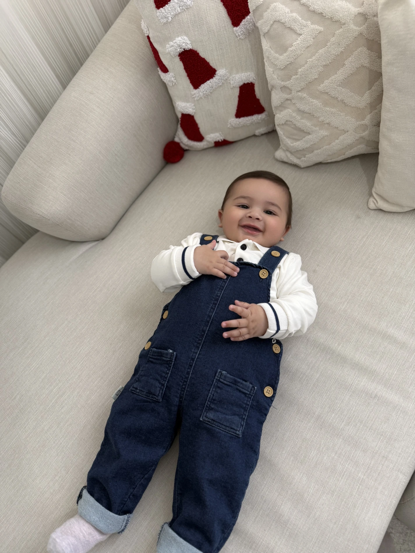 Polo Yaka Sweatshirt Kot Likralı Salopetli 2’li Takım