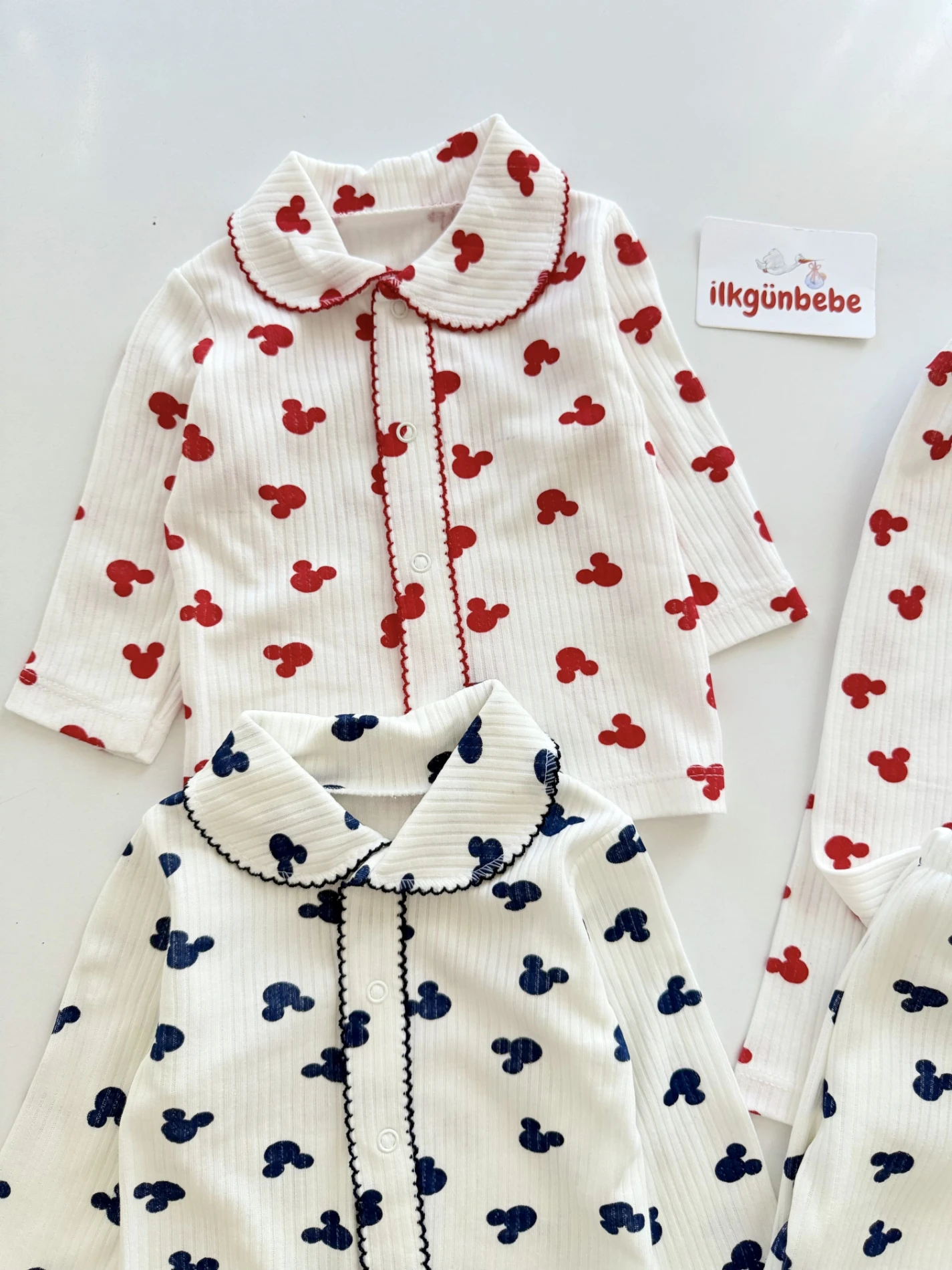 Bebe Yakalı %100 Pamuk Pijama Takımı