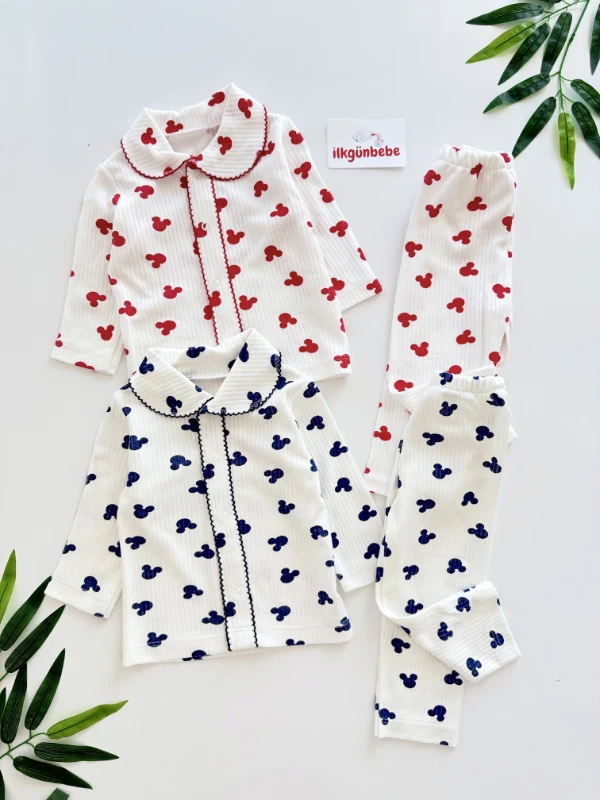 Bebe Yakalı %100 Pamuk Pijama Takımı