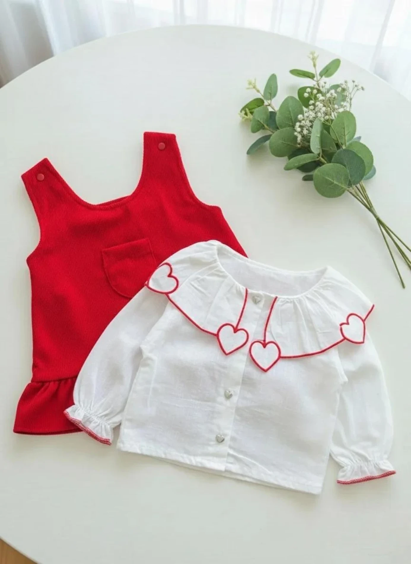 Kalp Desenli Kadife Etekli Gömlek & Jile 