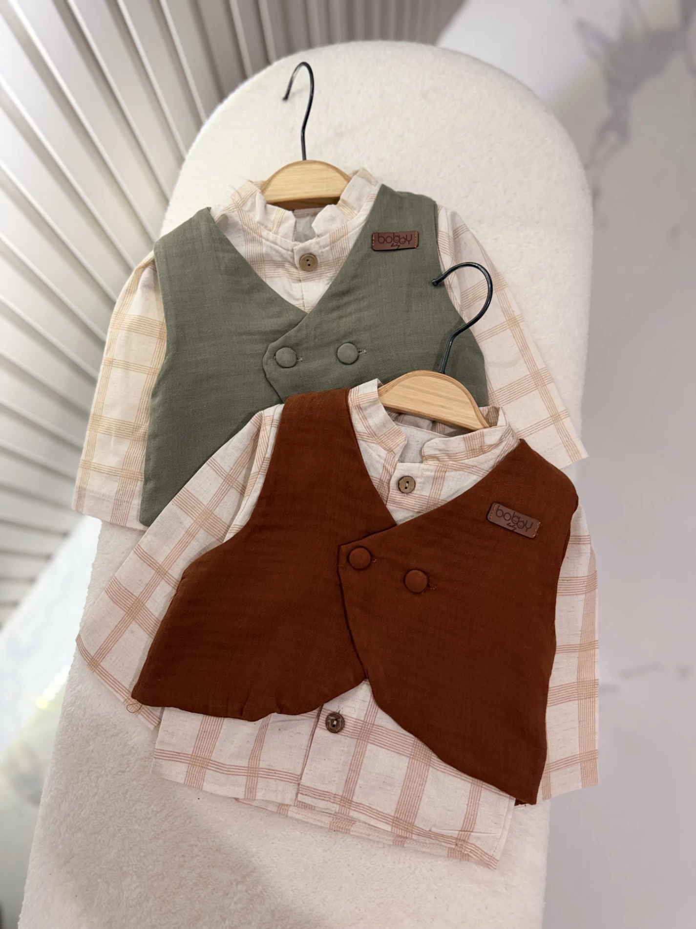 Müslin 3 Parça Yelekli Premium Takım