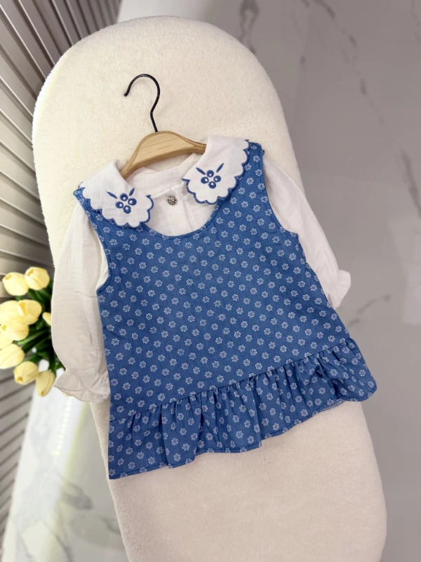 Çan Çiçeği Nakışlı Premium Kalite Gömlek Jile Set