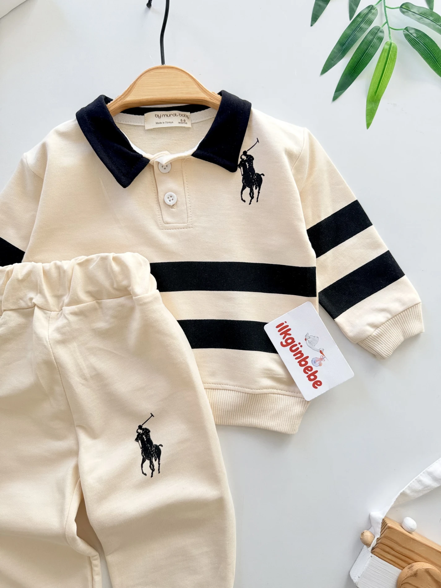 Marka Çizgili %100 Pamuk 2’li Takım