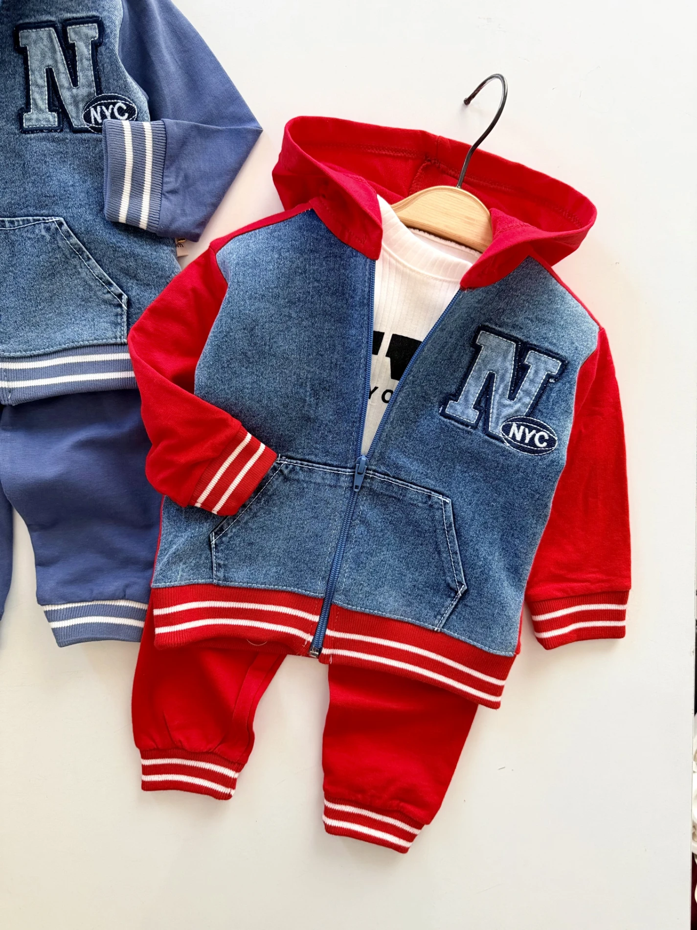 NYC Kot Ceketli Badili Pantalonlu 3’lü Takım