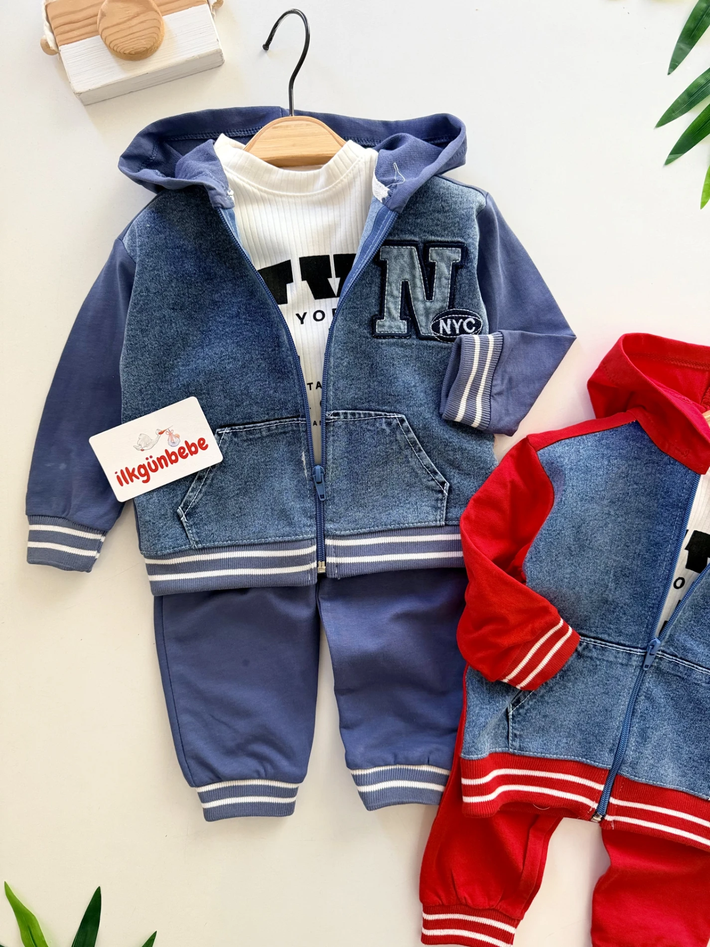 NYC Kot Ceketli Badili Pantalonlu 3’lü Takım