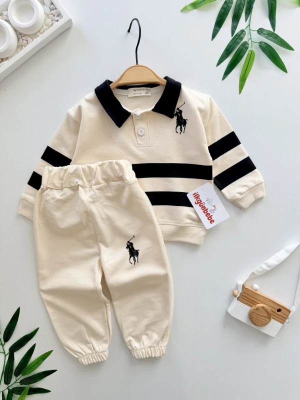 Marka Çizgili %100 Pamuk 2’li Takım