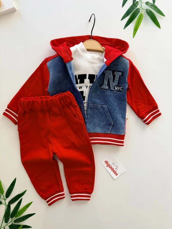 NYC Kot Ceketli Badili Pantalonlu 3’lü Takım