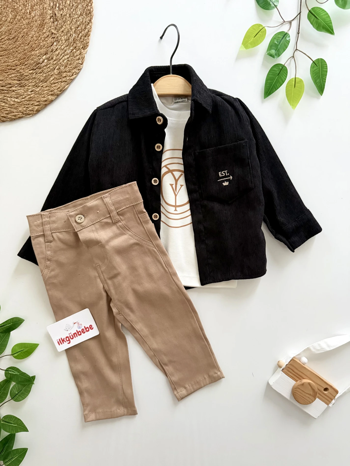 Premium Kalite Kadife Ceketli Bodyli 3’lü Takım