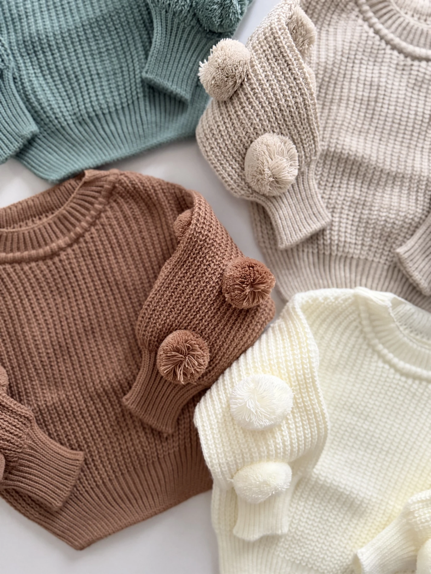 Ponponlu Özel Koleksiyon Selanik Örgüsü Kazak