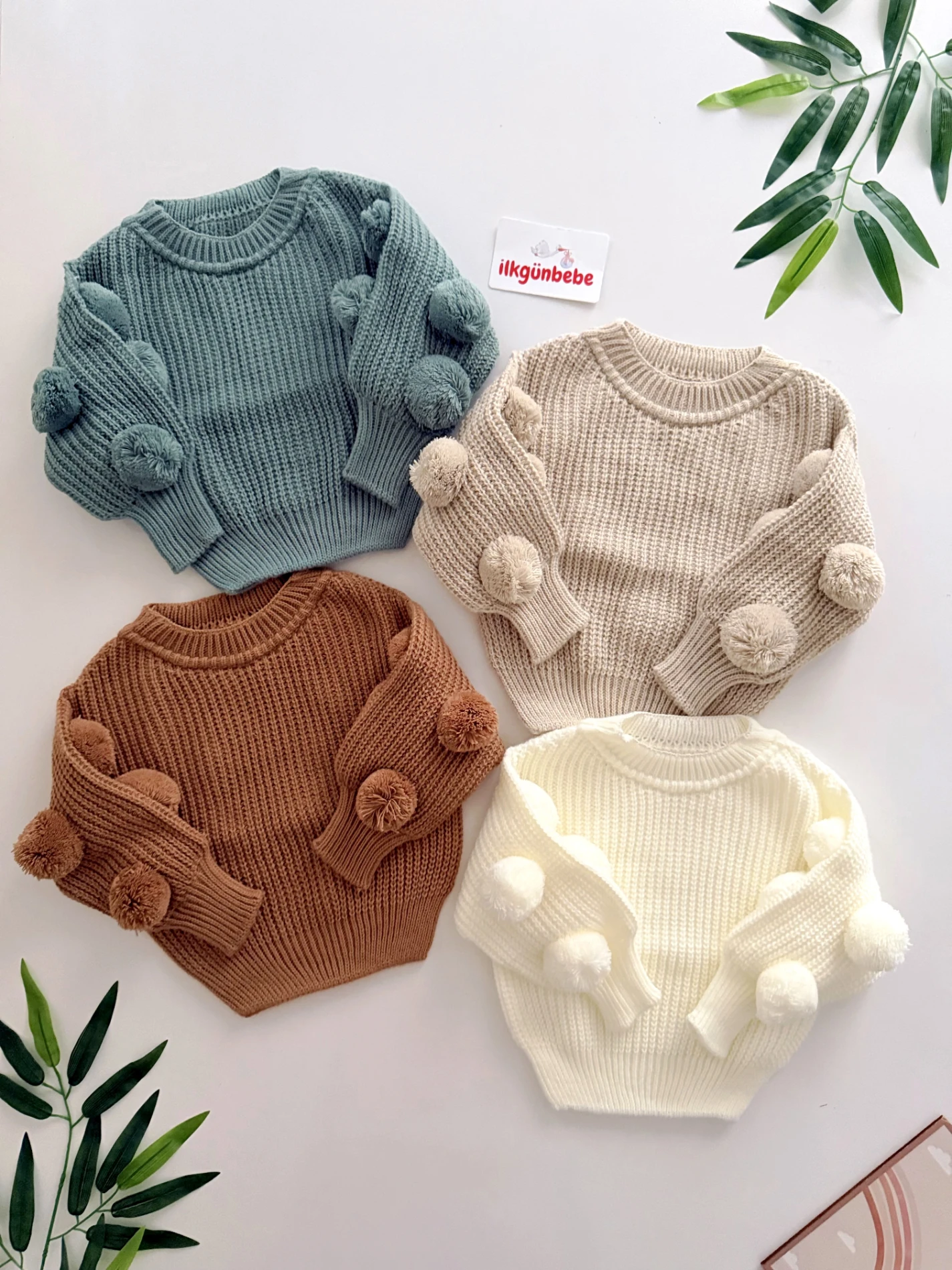 Ponponlu Özel Koleksiyon Selanik Örgüsü Kazak