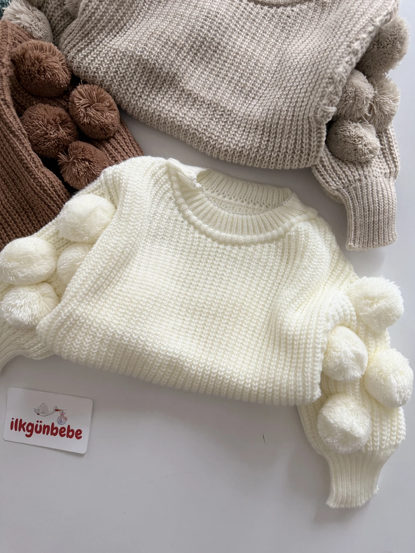 Ponponlu Özel Koleksiyon Selanik Örgüsü Kazak