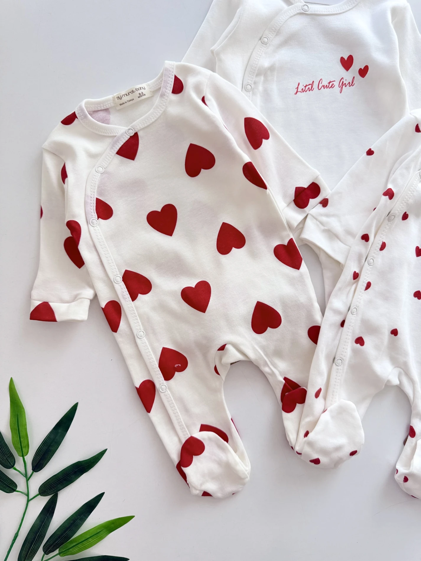 Love Temalı %100 Pamuk 3’lü Tulum Set