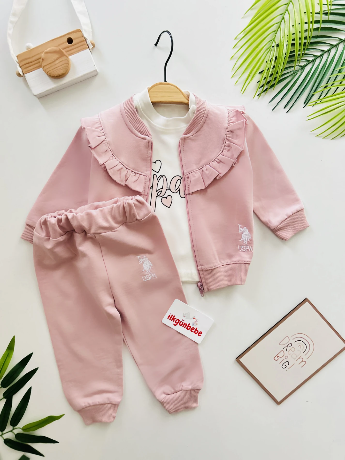 Marka Hırkalı 3 Parça %100 Pamuk Takım