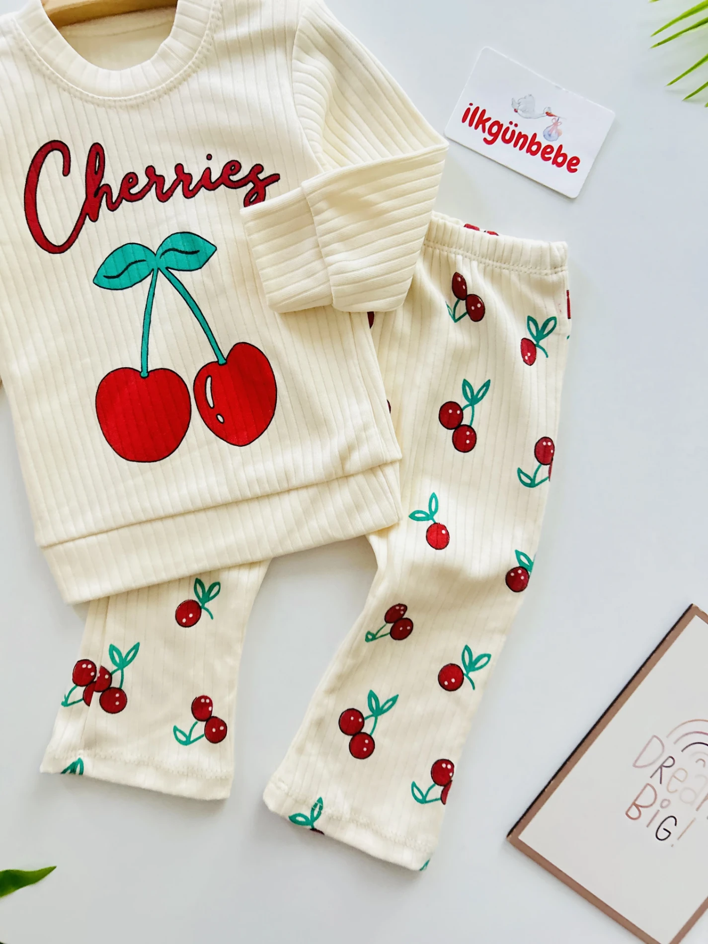 Kiraz Desenli Mevsimlik 2’li Takım