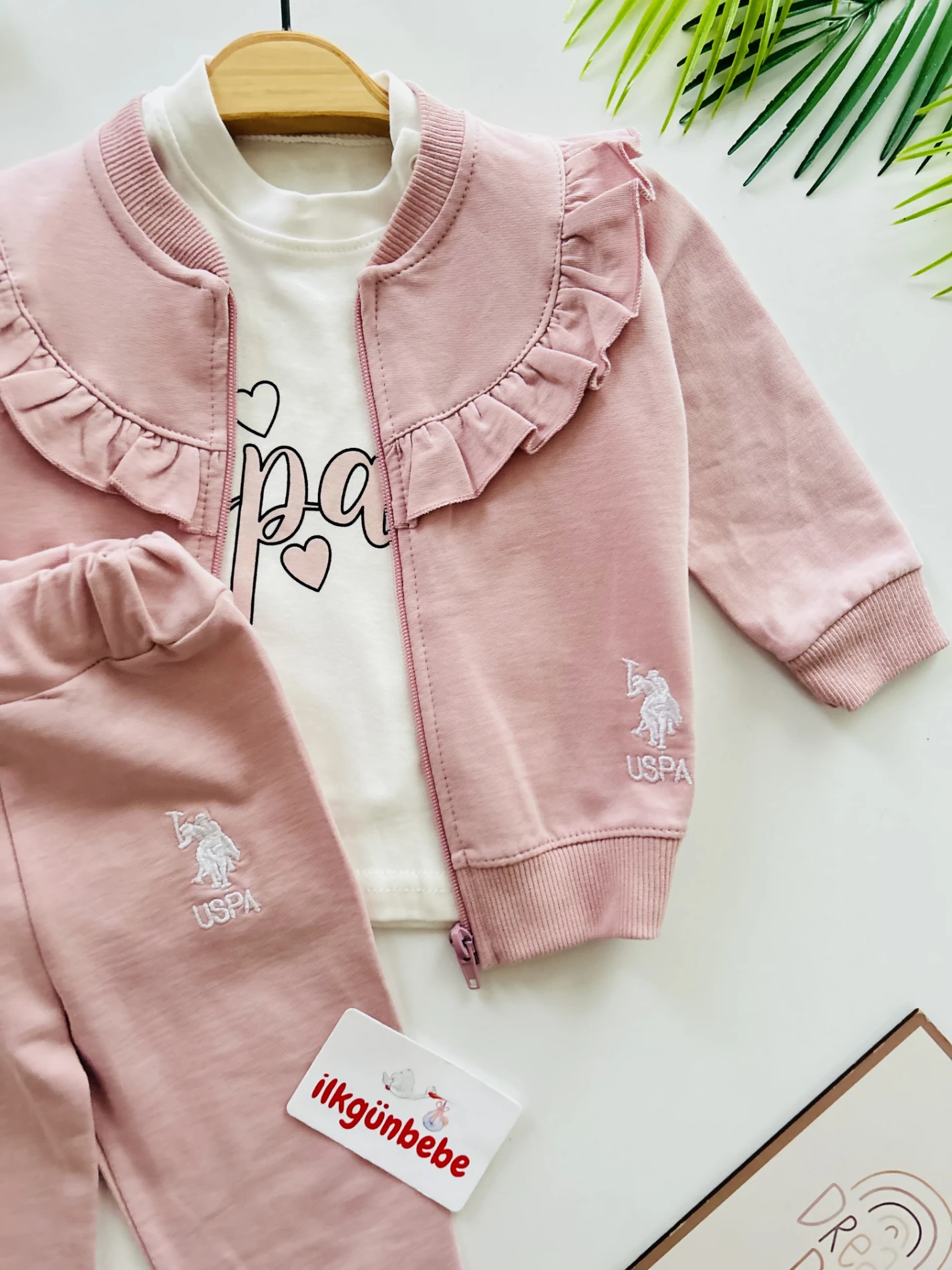 Marka Hırkalı 3 Parça %100 Pamuk Takım