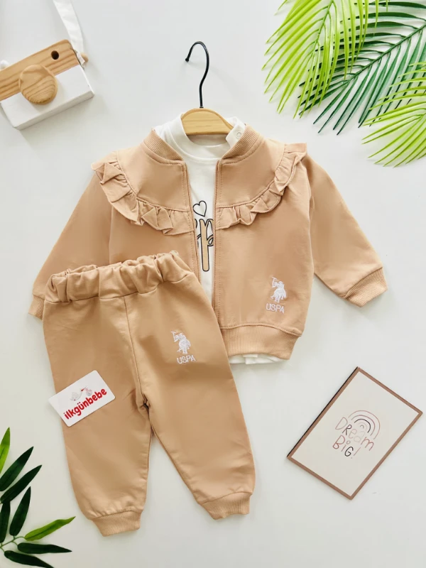 Marka Hırkalı 3 Parça %100 Pamuk Takım