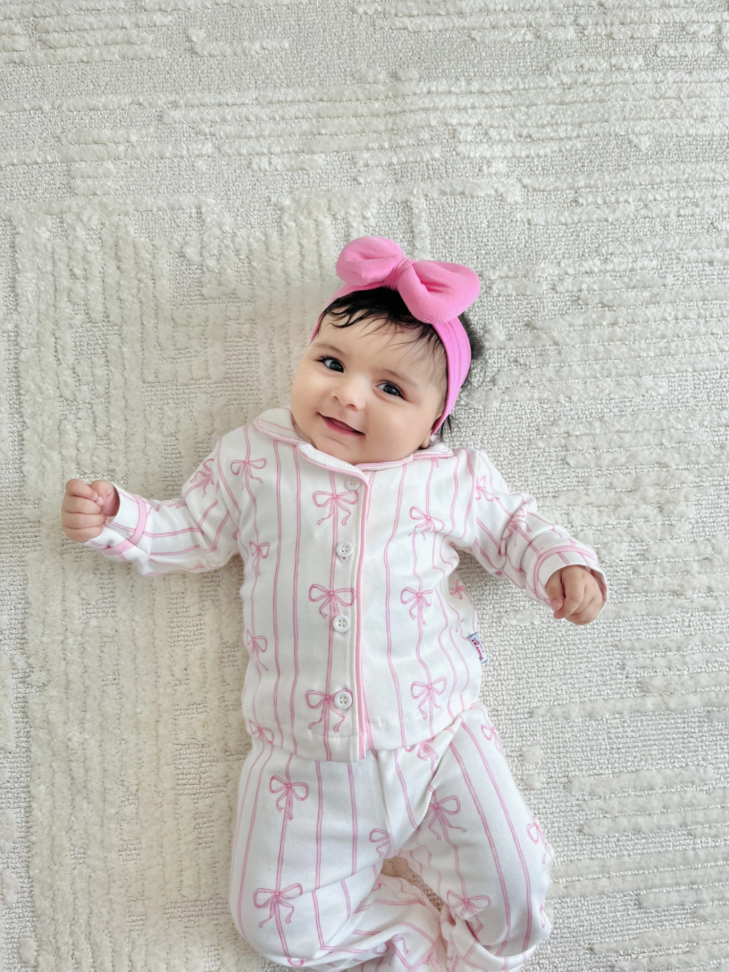 Fiyonk Temalı %100 Pamuk Bebe Yakalı Pijama Takımı