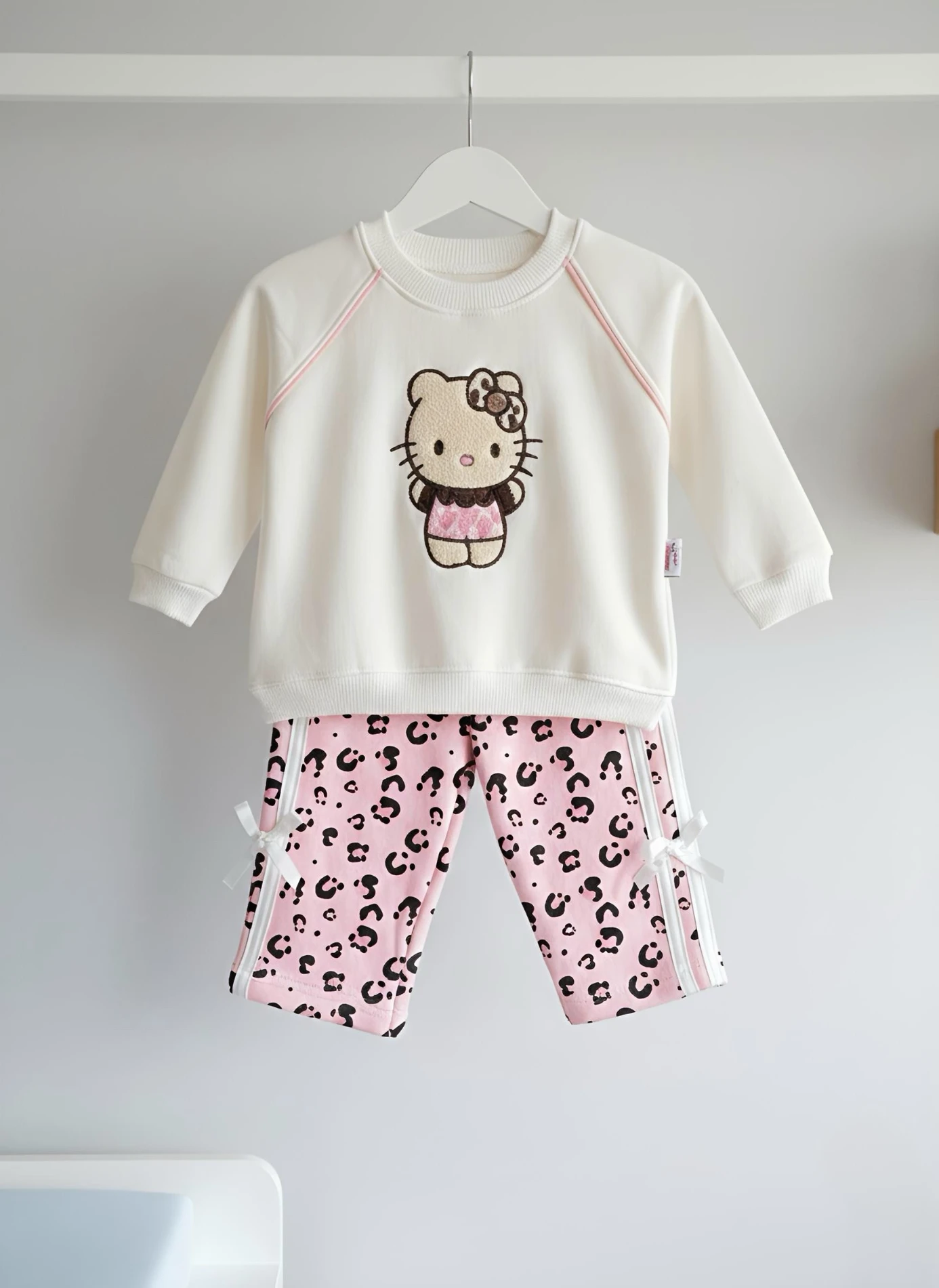 Hello Kitty Fiyonklu 3 İp Şardonlu Kışlık Takım