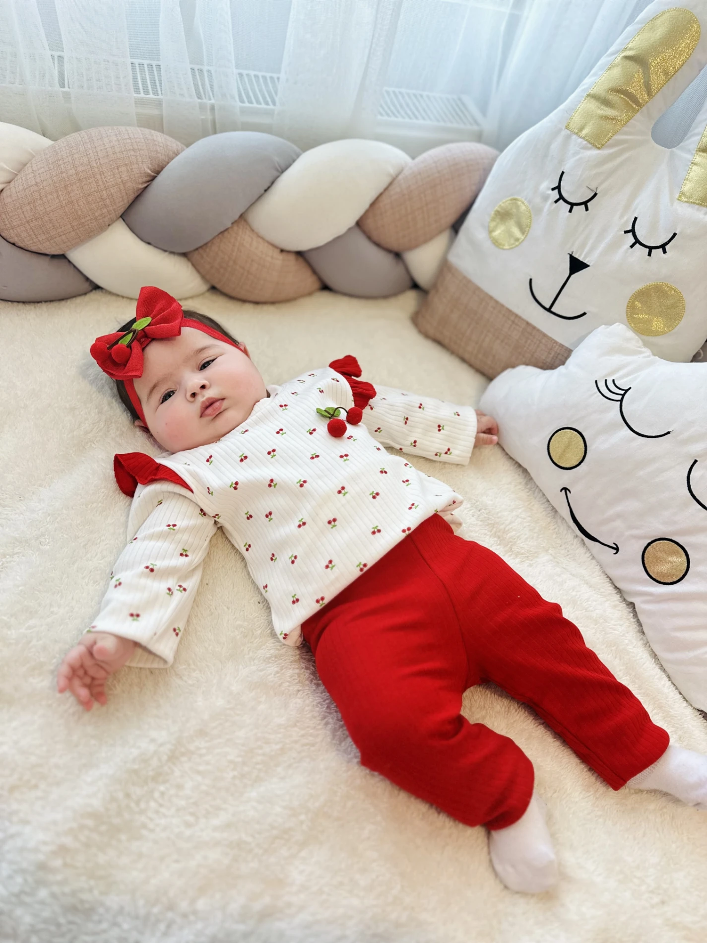 Kiraz Desenli Mevsimlik 2’li Takım