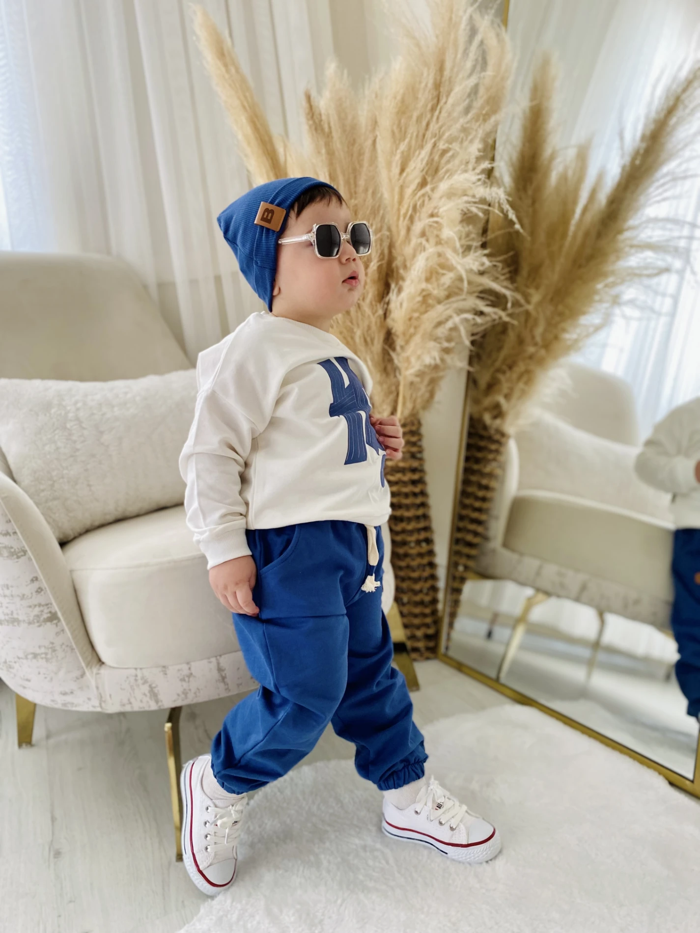 Hi Cool Boy  Arma Detaylı Oversize Şapkalı %100 Pamuk Premium 3’lü Takım 