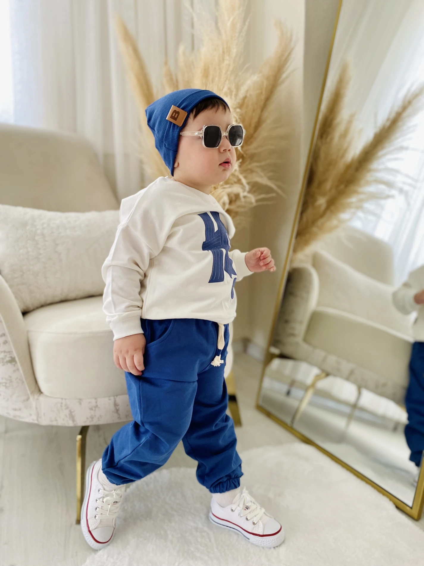 Hi Cool Boy  Arma Detaylı Oversize Şapkalı %100 Pamuk Premium 3’lü Takım 