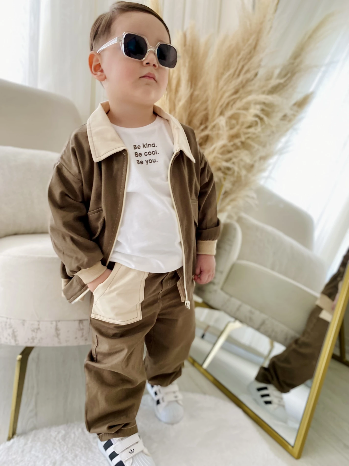 Premium Kalite Erkek Bebek Gabardin Ceketli 3'Lü Takım 