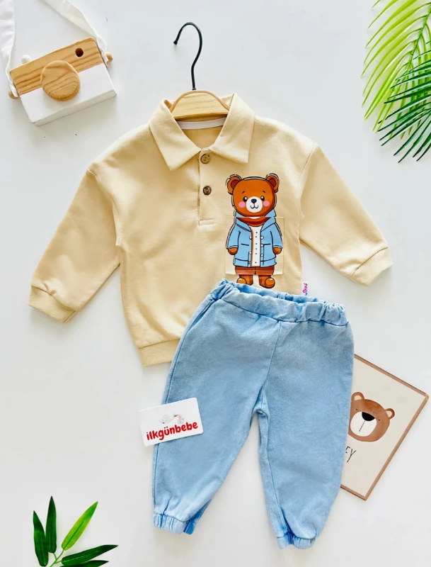 Cool Teddy Cep Detaylı Likralı Yumuşak Kot 2’li Mevsimlik Takım