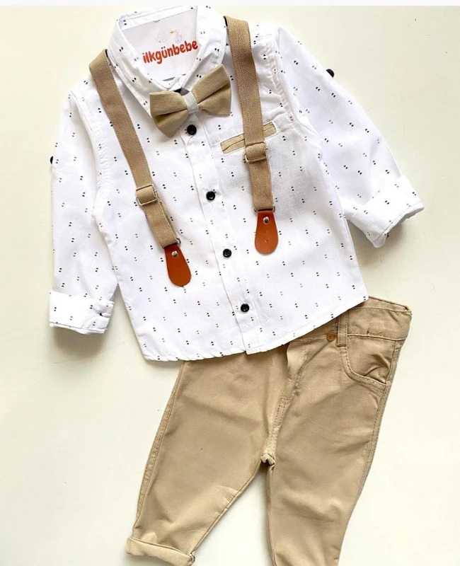 Papyonlu Askılı Gömlekli Şık Tarz 4’lü Takım