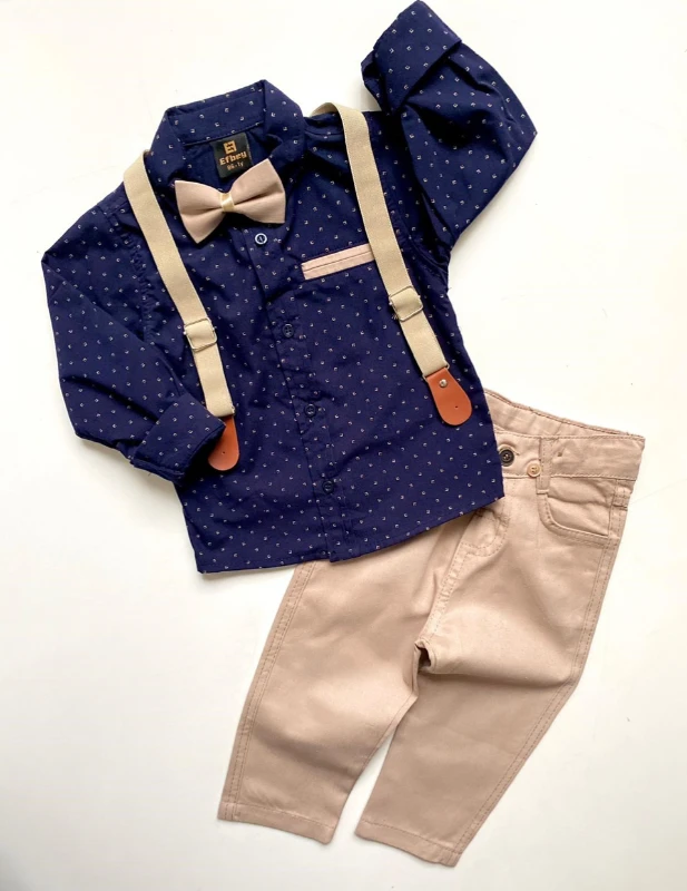 Papyonlu Askılı Gömlekli Şık Tarz 4’lü Takım