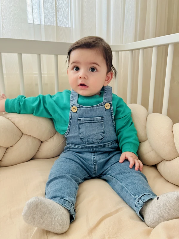 Likralı Yumuşacık Denim Esnek Kot Salopetli Sweatli 2’li Cool Unisex Takım