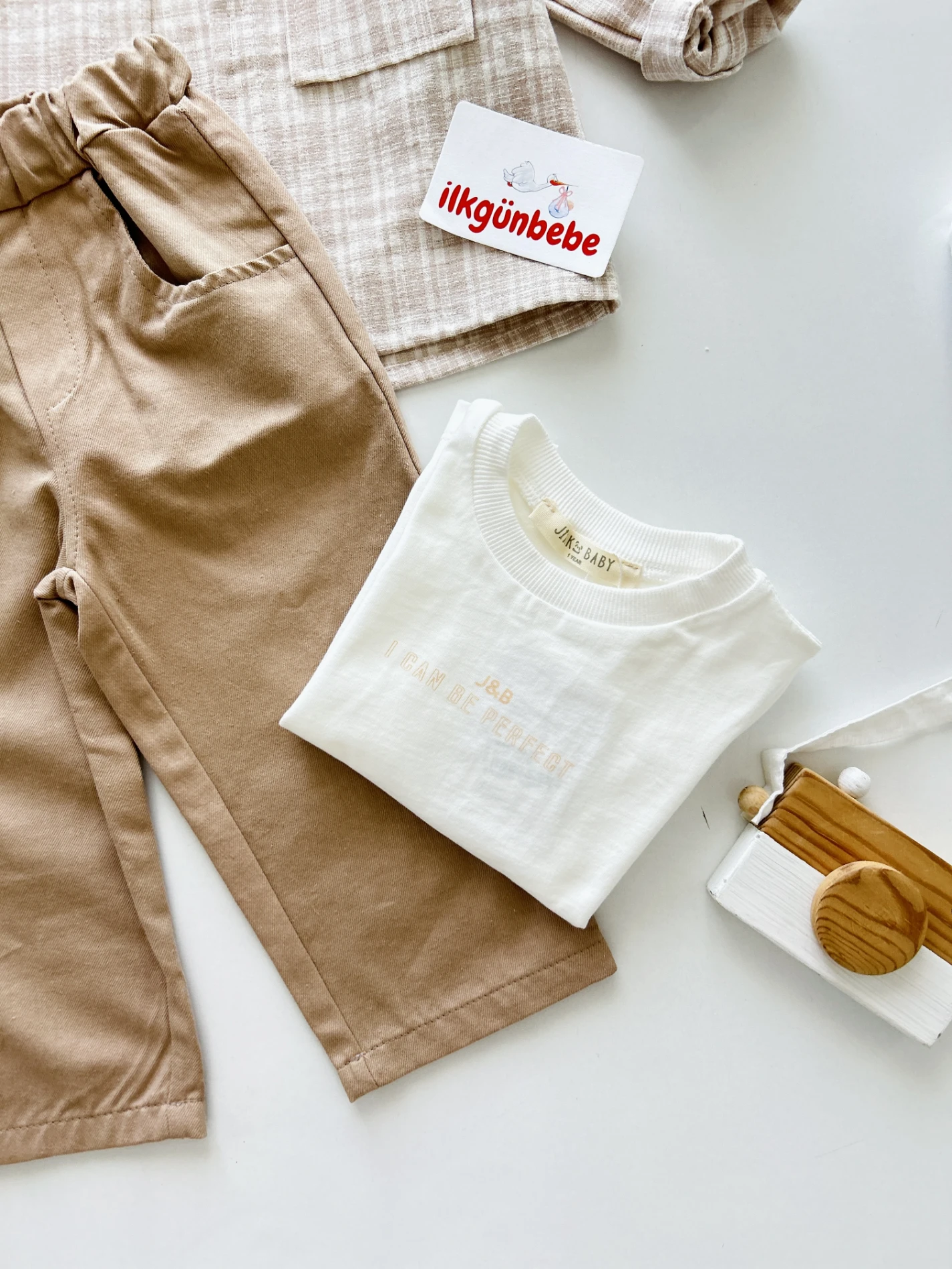 Ekose Gömlek Ceketli Premium Kalite Tişörtlü Pantalonlu 3’lü Takım