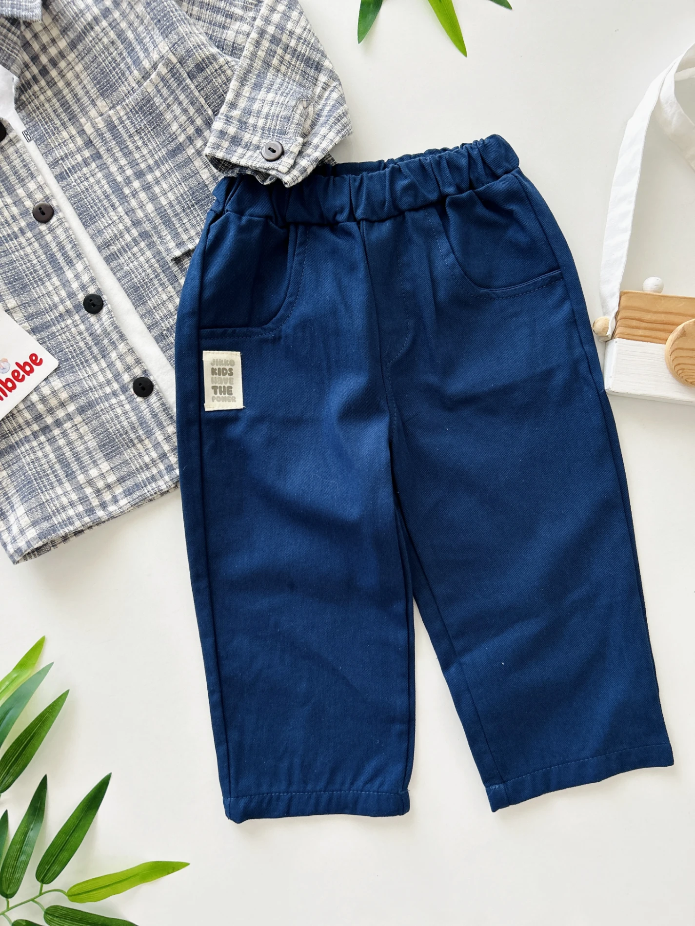 Ekose Gömlek Ceketli Premium Kalite Tişörtlü Pantalonlu 3’lü Takım