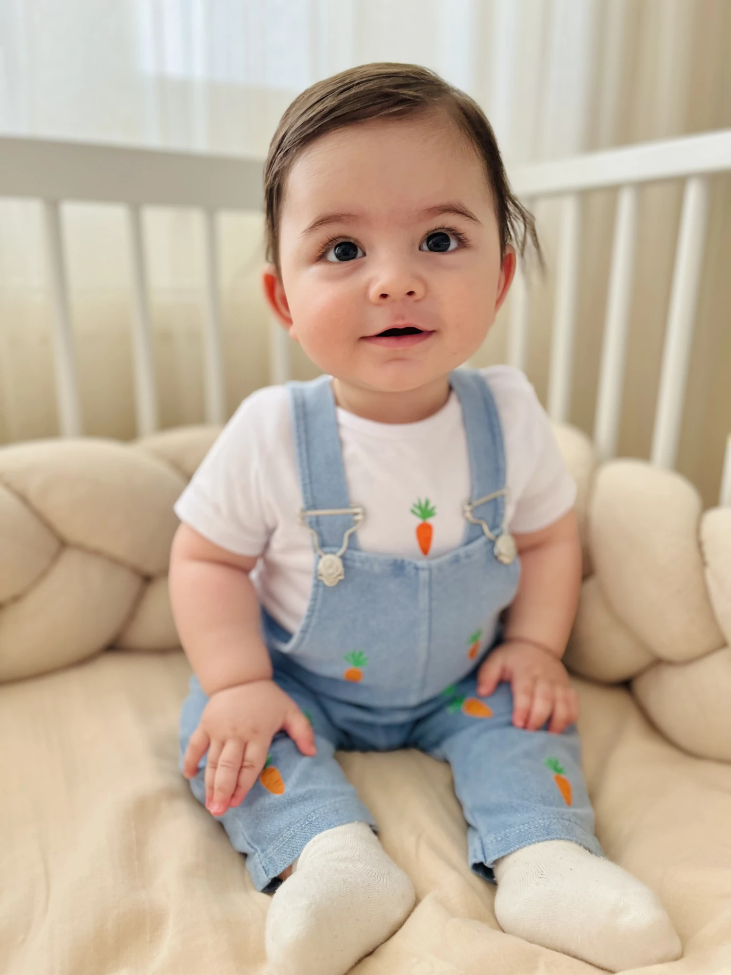 Havuç  Nakışlı Örme Yumuşacık Likralı Esnek Kumaşlı Salopetli 2’li Premium Kalite Set