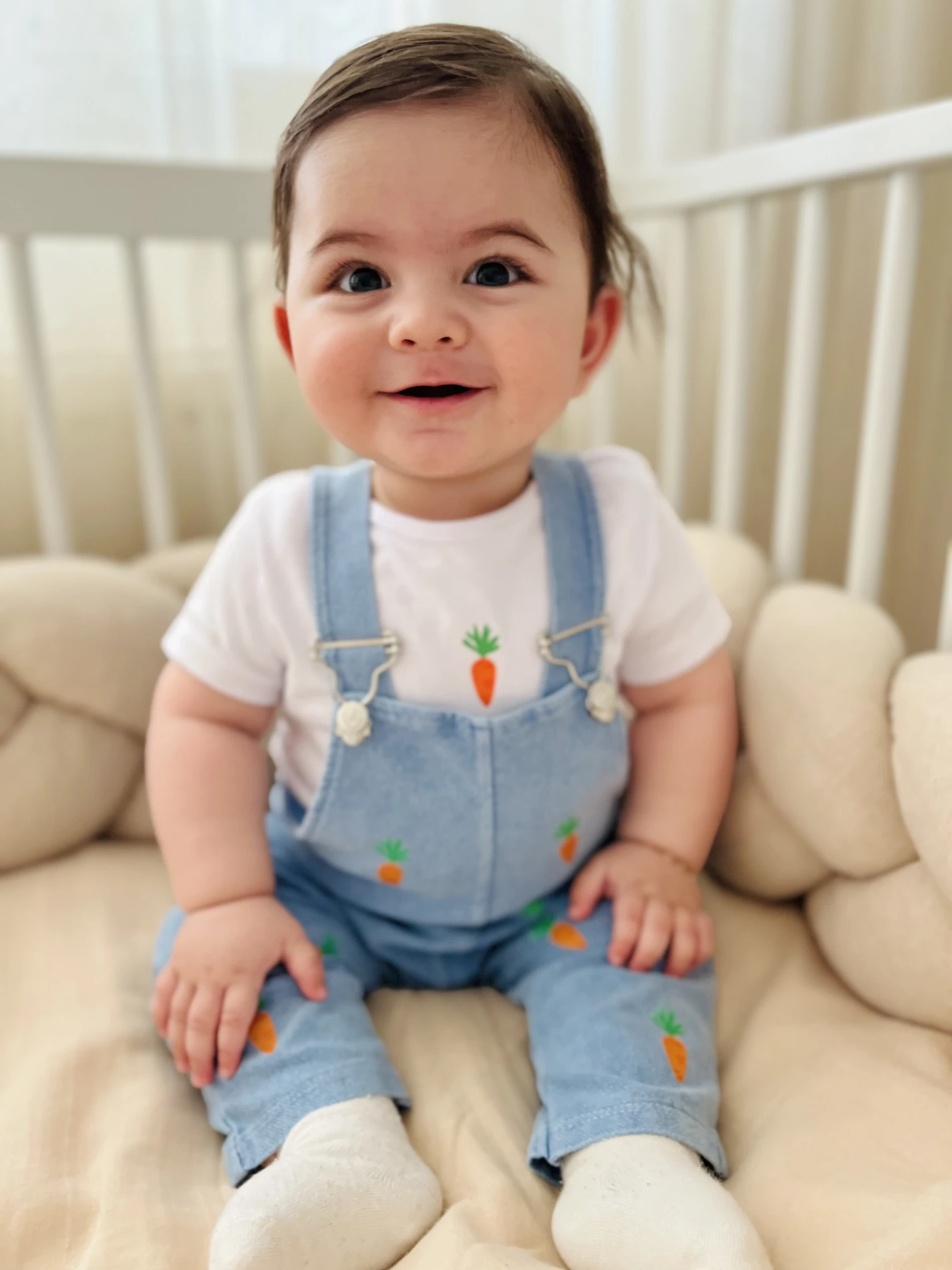 Havuç  Nakışlı Örme Yumuşacık Likralı Esnek Kumaşlı Salopetli 2’li Premium Kalite Set